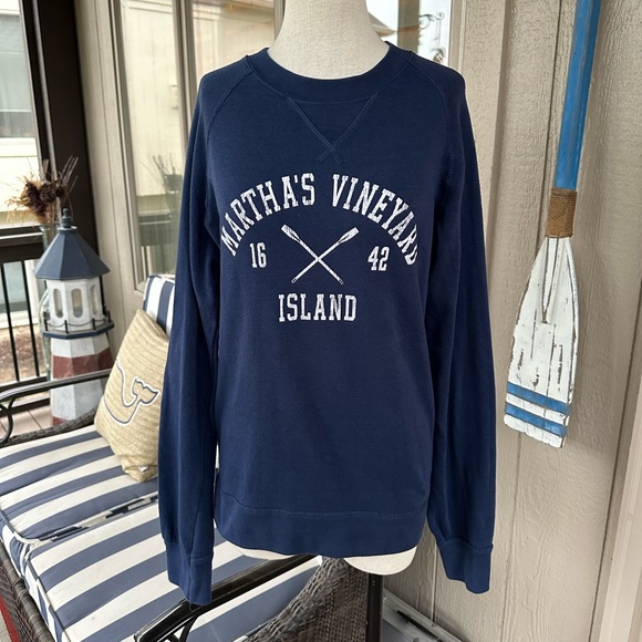 MV SPORT Ladies Navy ‘Martha’s Vineyard’ Long Sleeve Cotton Sweatshirt - Sz MED - Picture 8 of 13